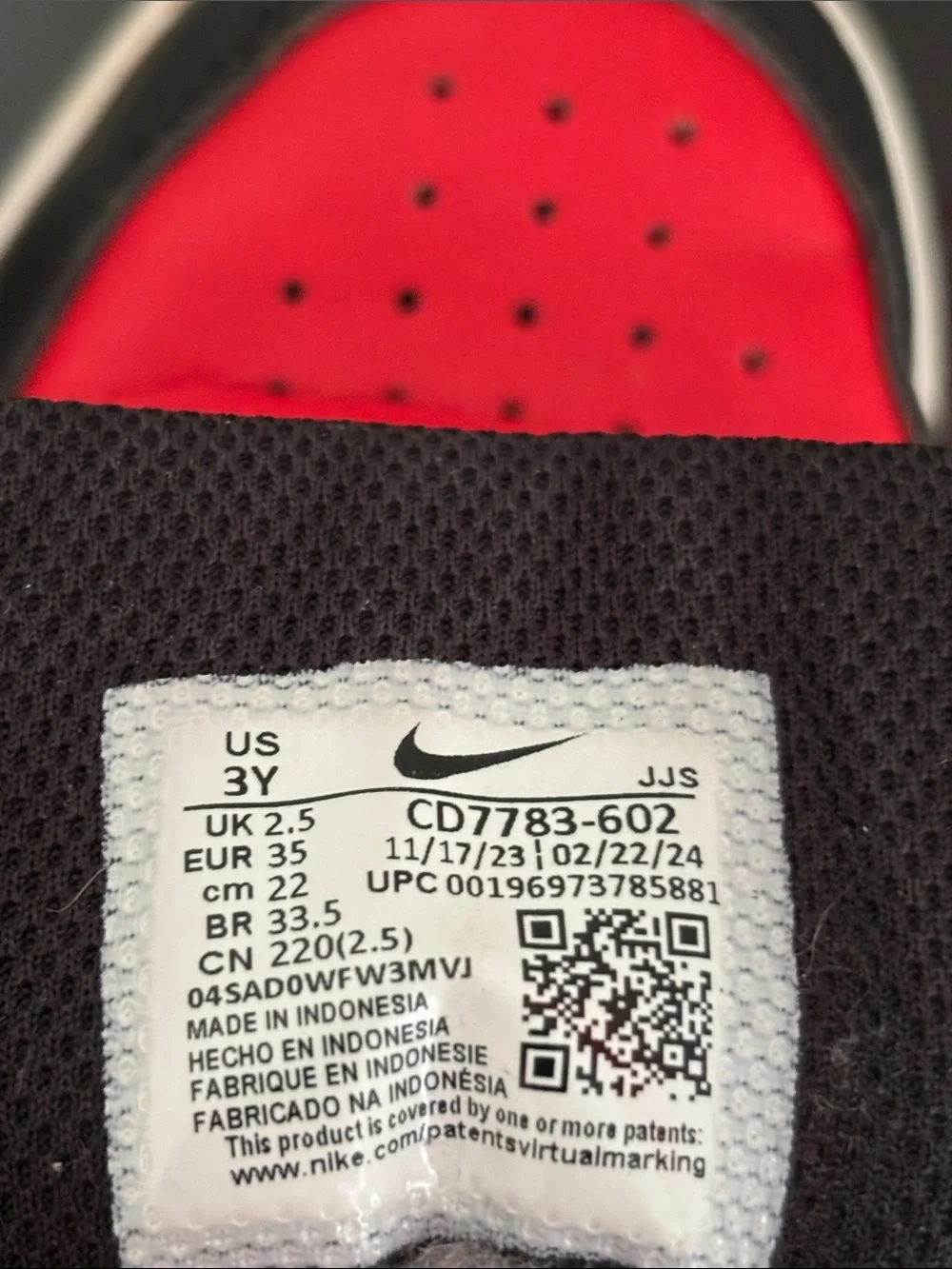 Nike Kids Red and Black Mid-Top Sneakers with Strap